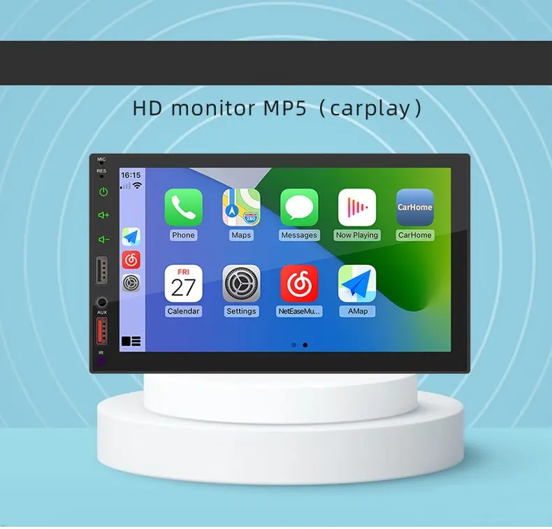 Pemutar Mobil Mp5 Audio Video musik, Audio Video Media 2 Din 24V Bluetooth Multimedia 7 "Universal Radio Dvd 7 inci layar sentuh
