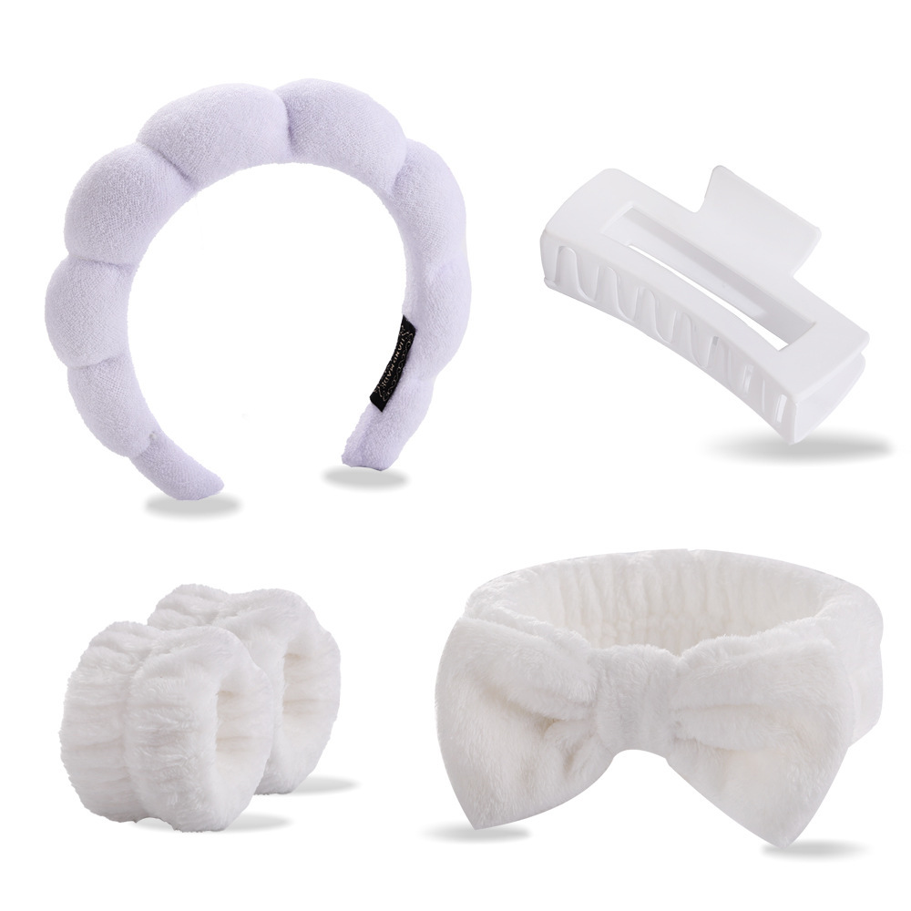 White hairband hairpin wrist 5-piece set-seam interface