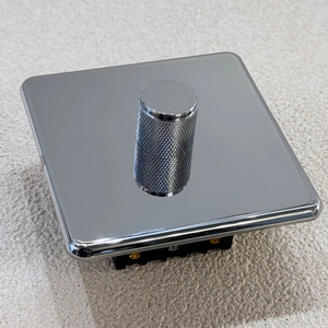 Interruptor de Pared Moderno con Atenuador, Estándar Europeo Francés, 16A, 86, 250V, Panel de Acero Inoxidable Cromado, Fácil Instalación, Estándar del Reino Unido - Product Image 1