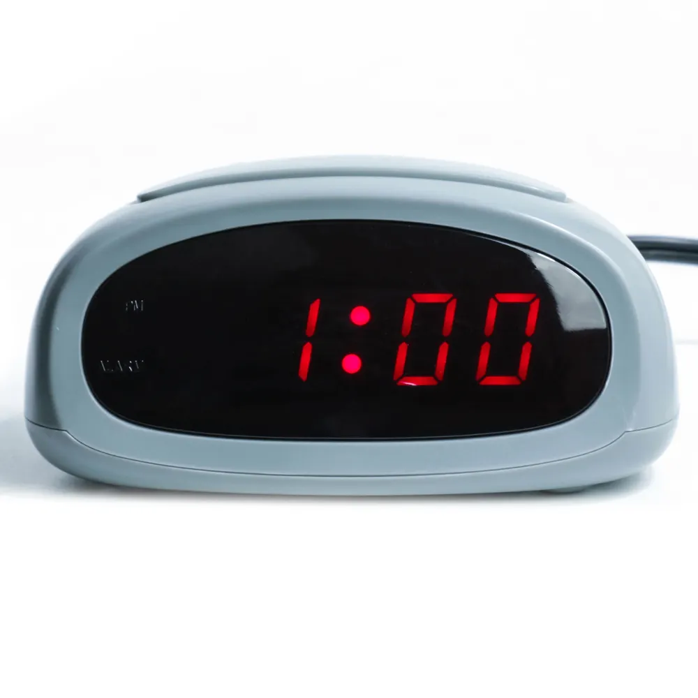 耐久性のあるホームアウトレット電源フリルなしLEDAM/PMインジケーターデジタル目覚まし時計