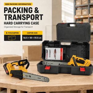 Motosega Elettrica <span class=keywords><strong>Professionale</strong></span> OEM da 12 Pollici Senza Spazzole, <span class=keywords><strong>a</strong></span> <span class=keywords><strong>Batteria</strong></span> al Litio 21V, con Impugnatura Superiore - Product Image 6