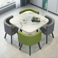 Table à manger ronde en bois élégante et moderne, hauteur réglable, assemblée pour la maison, le bureau, l'appartement, le salon, l'hôtel, 4 places