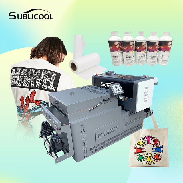 Industrial Embroidery Machine I3200 4720 Printhead Small Dtf Printer 60cm with Shaker and Dryer Textile Dtf Printer