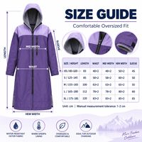 Parka da Nuoto Personalizzato con Blocchi di Colore, Impermeabile, Antivento, Foderato in Pile Sherpa, con Cerniera a Doppio Senso