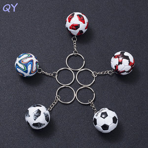 QY Mini PU Printed Soccer Ball Keychain, 3D Mini Football <b>Key</b> <b>Ring</b> Pendant, Sports Fan Souvenir - Product Image 6