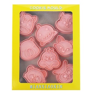 Lindo gato conejito cerdo oveja Tigre prensa moldes para galletas de azúcar <span class=keywords><strong>Fondant</strong></span> hornear pastel herramientas 3D cabeza de Animal de dibujos animados cortador de galletas conjunto - Product Image 6