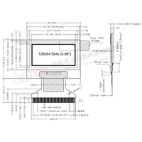 Écran OLED matriciel passif de 0,96 pouce, module LCD jaune-bleu 128*64 avec pilote SSD1306