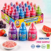 Bonbons durs en forme de sucette avec poudre acidulée, certifiés HACCP/BRC, Halal, personnalisables, bonbons jouets en forme de tétine de biberon pour bébé