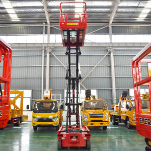 Plateforme élévatrice à ciseaux robuste 12m 500kg, plateforme élévatrice à ciseaux efficace pour la réparation de bâtiments, atteint une hauteur de 10m pour les travaux de façade - Product Image 2