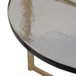 Tavolino Laterale in Vetro con Finitura Texturizzata per Camera da Letto e Soggiorno - Product Image 6