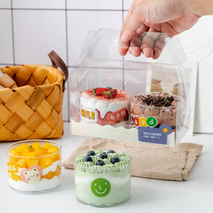 250Ml PS Chất Liệu Vòng Cup Đảng Phục Vụ Bánh Bánh <span class=keywords><strong>Container</strong></span> Bán Buôn Đơn Giản Rõ Ràng Cốc Nhựa Dùng Một Lần Cho Món Tráng Miệng - Product Image 2