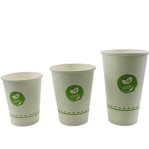 Biodegradable Cup High Quality Biodegradable Plastic Free Custom Logo Hot Coffee Paper Cup 8oz 12oz 16oz With Lids