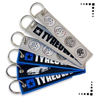 Llavero de tela personalizado con logotipo bordado, diseño de fabricación de calidad a buen precio, llavero tejido tipo Jet Tag