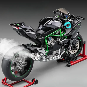 Moto Kawasaki-Ninja H2R Superbike de Course Haute Performance à l'échelle 1:6, Modèle en Alliage Moulé sous Pression avec Effet de Fumée et Clé, Métal Détailné - Product Image 5