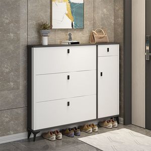 Scarpiera Moderna di Lusso Grigia con 4 <span class=keywords><strong>Ripiani</strong></span> e Cassetto in Pannello Artificiale per Casa e Ufficio - Vendita all'Ingrosso - Product Image 4