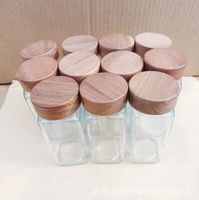 Botol Bumbu Kayu Akasia 120ml, Botol Bumbu Persegi, Wadah Bumbu, Botol Bubuk Merica, Wadah Bumbu Kayu Rosewood 40oz