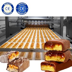 Barra de proteína de nutrición saludable al por mayor, máquina para hacer barras de energía, <span class=keywords><strong>Snickers</strong></span> de turrón, barra de chocolate, línea de procesamiento industrial - Product Image 1