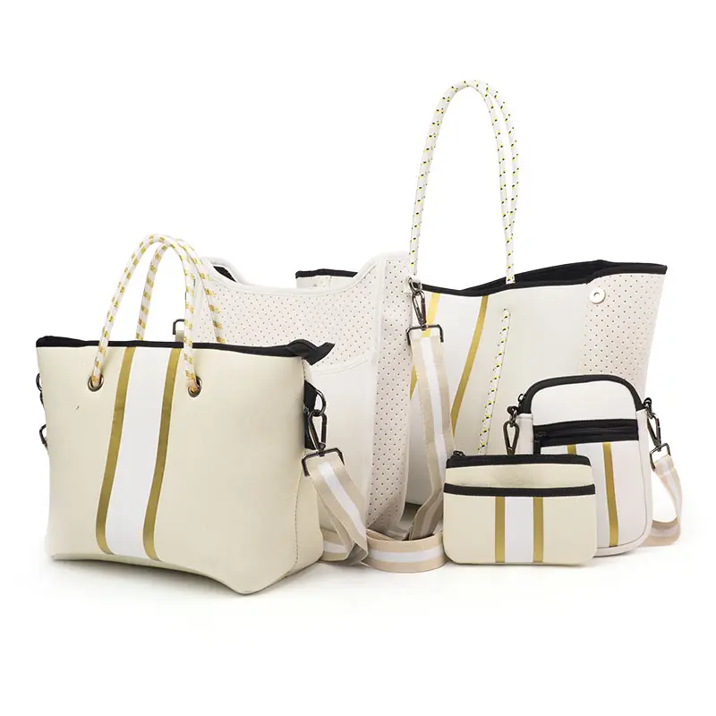 Неопреновая сумка для женщин и девочек, вместительные кошельки, можно использовать для путешествий, пляжная сумка-тоут