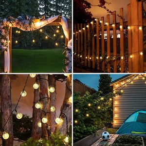 8 chế độ năng lượng mặt trời đèn pha lê bóng bong bóng <span class=keywords><strong>LED</strong></span> Chuỗi Cổ Tích Đèn vòng hoa đèn giáng sinh bên ngoài trời trang trí - Product Image 4