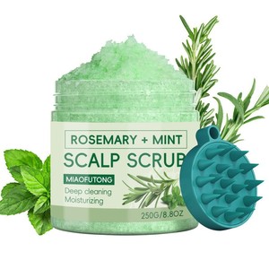 Gommage capillaire végétalien sans cruauté à la menthe et au romarin, hydratant et exfoliant, nettoyage en profondeur, contrôle du sébum pour des cheveux lisses et soyeux - Product Image 1