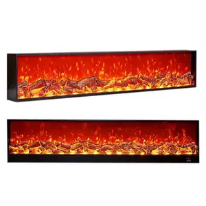 Flamme simulée intégrée chauffage cheminée noyau salon américain fond décoration murale armoire cheminée électronique