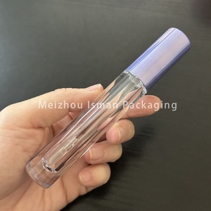 ISMAN 2026 Nuevo Tubo de Brillo Labial Redondo Morado de 6ml con Aplicador Transparente, Envase Vacío de Pared Gruesa para Brillo Labial, Venta al por Mayor, Contenedor con Logotipo Personalizado - Product Image 4