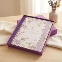 Cuaderno Espiral A4 con Hojas Sueltas y Diseño Floral, Tapa Dura, 100 Hojas, con Laminado UV/Impresión Digital, Personalizable, para Regalo