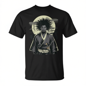 Camiseta de Guerrero Samurai Afroamericano Vintage con Katana - Product Image 2