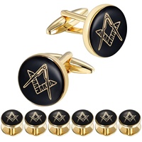 Cadeaux promotionnels de luxe personnalisés, boutons de manchette en métal bronze maçonniques, émail doux, pour femmes et hommes