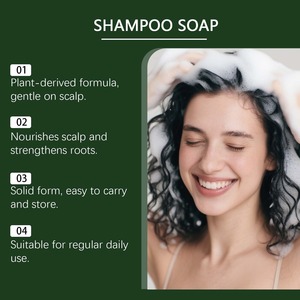 Jabón Champú de Hoja de Platycladus Orientalis (Usman Grass) Triangular 120g, Nutritivo y Reparador para Uso Diario, Cabello y Cuero Cabelludo Secos - Product Image 3
