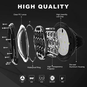 OVOVS Faro Delantero LED Redondo de 7 Pulgadas con Luz Alta y Baja DRL, Faro LED de 75W para Jeep Wrangler JK, Land Rover, <span class=keywords><strong>Lada</strong></span> Niva - Product Image 3
