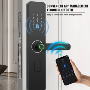 Cerradura digital inteligente sin llave 6068 para puerta con manija y gancho de seguridad, compra al por mayor - Product Image 4