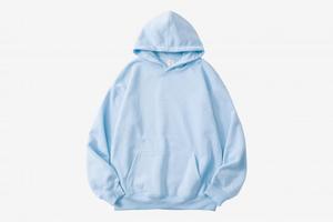 Autumn Casual Mens Hooded Sweatshirt Solid Cotton French Terry Pullover Oversized Hoodie For Daily Wear - Product Image 4