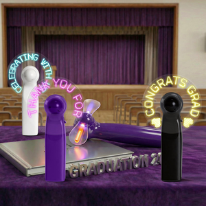 Cadeaux promotionnels, mini ventilateur portable pratique à LED avec message personnalisé, ventilateur électrique à main avec écran LED pour les invités de mariage et les événements - Product Image 2