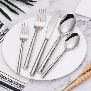 Nặng hình trụ xử lý Bạc cưới thép không gỉ 18/10 rèn vàng thiết lập dao kéo với dao và nĩa - Product Image 2