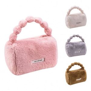 Bolso Tote de Felpa con Diseño de Conejo, para Mujer, Portátil, de Viaje, Color Rosa, para Cosméticos y Maquillaje - Product Image 1
