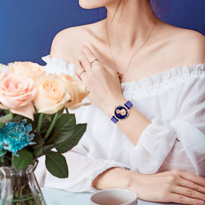 Montre en cuir BAISHIQI décontractée et élégante avec motif floral, montre-bracelet de luxe pour femmes, montre à quartz pour femmes - Product Image 6