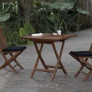 Tumi Foldable Square Southeast Asia Design Teak Wood <b>Outdoor</b> Furniture <b>Table</b> for Courtyard Homestay Hotel & Balcony Use - Product Image 5