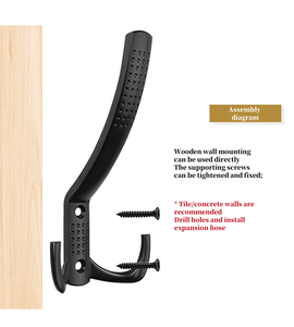 Antique Brass Kim Loại Wall Mount Coat Giá Móc Kẽm Hợp Kim Quần Áo Móc Áo Móc Thương Gia - Product Image 4