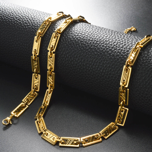 Classic Gold Link Chain Jewelry <b>Set</b> Stainless Steel Waterproof Minimalist Daily Wear Necklace <b>Bracelet</b> <b>Set</b> - Product Image 3