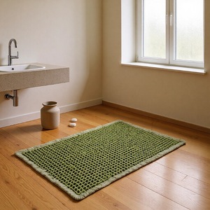 Tapis de bain simple pour la maison, rectangulaire, en polyester, absorbant, antidérapant, pour salle de bain et toilettes, design minimaliste, été 2025 - Product Image 4