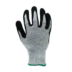 Guanto antitaglio antitaglio rivestito in Nitrile sabbioso HPPE + rivestimento in filo di acciaio ANSI A4 - Product Image 4