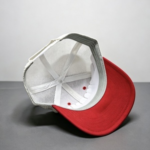 Custom 3D Embroidered <b>Baseball</b> <b>Cap</b> Breathable Mesh Trucker Hat for <b>Men</b> Women Red White Color <b>Baseball</b> Logo Adjustable Snapback - Product Image 5