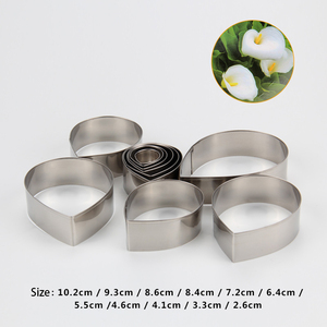Moldes para cortar galletas de acero inoxidable, 11 Uds., moldes para Fondant en forma de lágrima, molde para cortar hojas de simulación de flores de azúcar en inglés # 0958N - Product Image 2