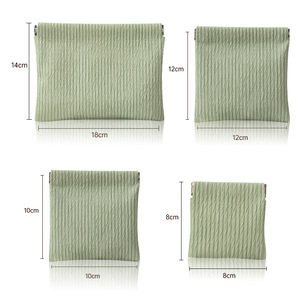 Sac de rangement multifonctionnel en cuir PU à fermeture automatique, style pochette, pour câbles de données et maquillage, mini pochette portable type enveloppe rouge - Product Image 5