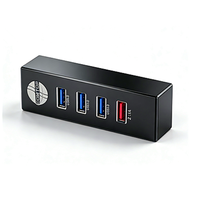AOTECH Hub USB 3.0 Multiport Kompatibel Berbahan Aluminium Alloy, Pembaca Kartu CF SD/TF 6 Port, Docking Station Laptop Warna Hitam (Ready Stock)