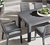 Ensemble de mobilier de bar extérieur en aluminium artisanal de luxe moderne pour cour, patio, jardin, hôtel, plage, piscine