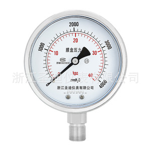 เกจวัดแรงดันไดอะแฟรม Ye100bf 100 มม. ชนิดสเตนเลสสตีลแบบเรเดียลพร้อมการเชื่อมต่อแบบเกลียว - Product Image 1