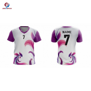 Maglietta da pallavolo a maniche corte personalizzata per ragazze all'ingrosso maglietta da pallavolo con scollo a v stampata per <span class=keywords><strong>club</strong></span> - Product Image 4