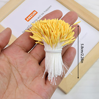 370Pcs 2mm Stamen Bunga Mawar Buatan Tangan Gaya Korea Matte Berkepala Tunggal untuk Jepit Rambut DIY Bunga Buatan Hari Ibu Natal